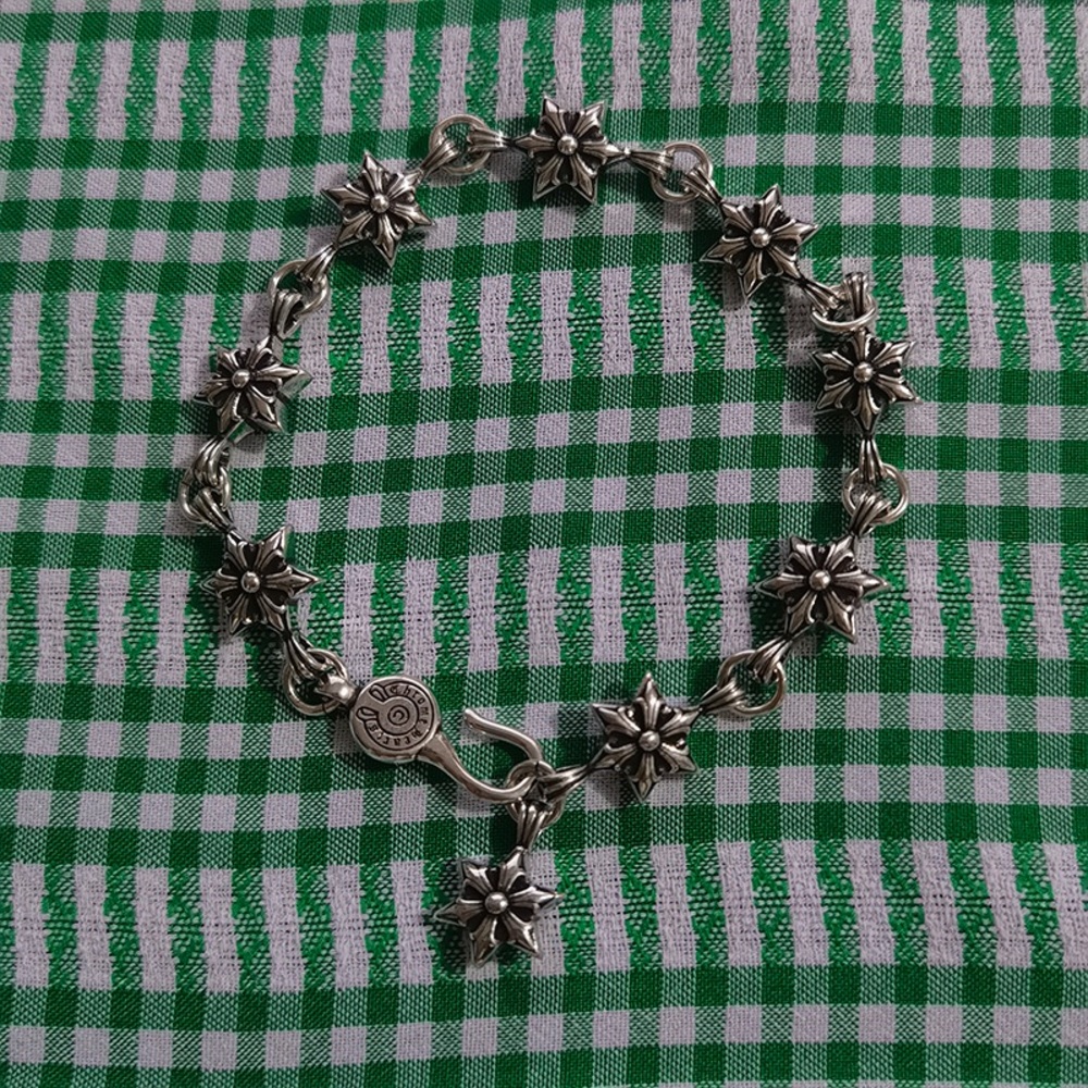 Chrome Heart Shaped Silver Bracelet